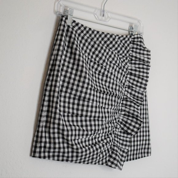 Lovers + Friends x REVOLVE Lisa Skirt Gingham Retro Ruffle Mini Cotton Sz S - Picture 4 of 14